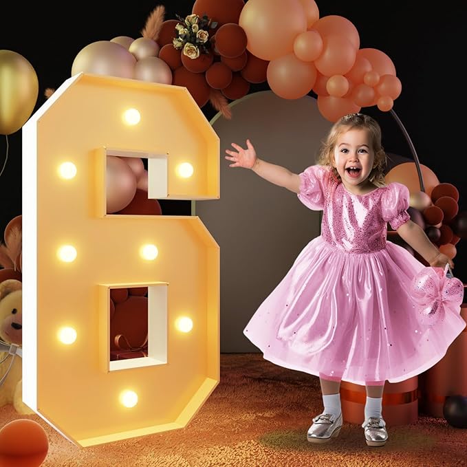 Event Party Supplies 3-Foot Light Up Marquee Numbers, Foam Board Frame