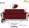 Sofa Slipcovers – Reversible Quilted Microfiber, Red and Ivory
