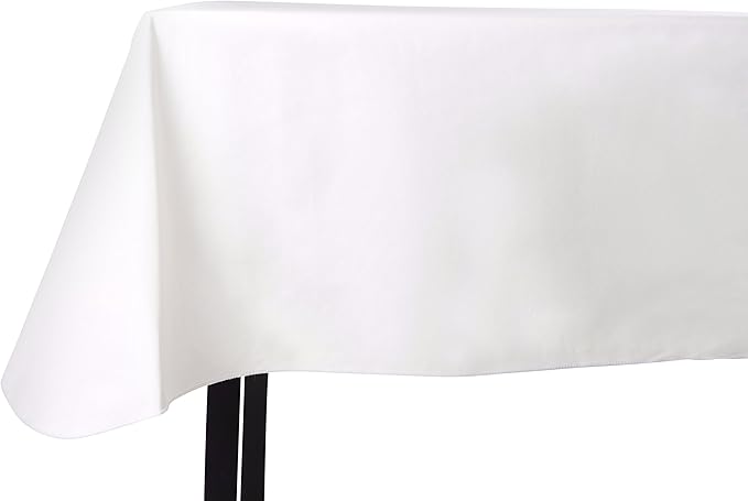 Vinyl Rectangle Tablecloth in White, 6.0 Gauge, 60 x 120 Inch