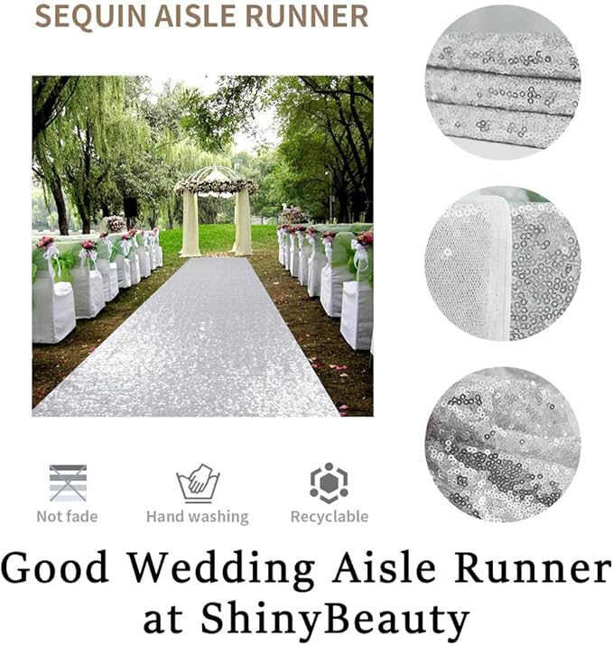 Aisle Runner for Weddings, Sparkly 3MM Sequin Polypropylene