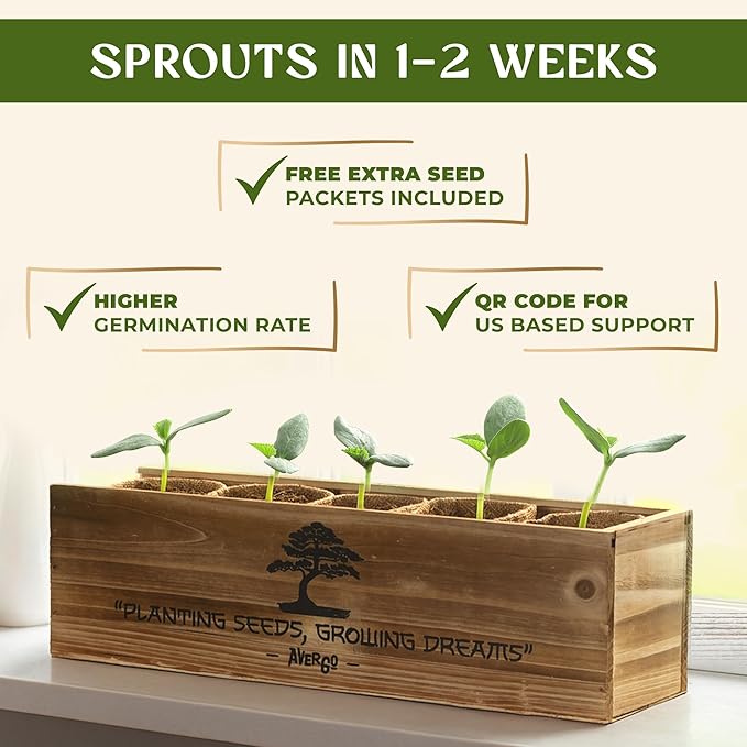 AVERGO Bonsai Tree Kit for Beginners – 5X Unique Japanese Bonzai Trees | Complete Indoor Starter Kit for Growing Bonsai Plants with Tools & Planters – Gardening Gifts for Women & Men