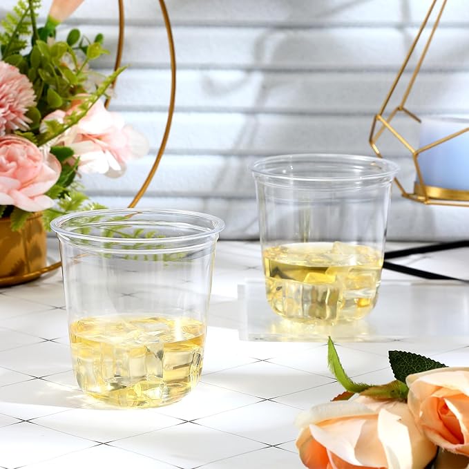Disposable Plastic Wine Cups, 12 oz Clear, 100 Count
