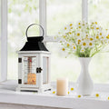 Decorative Candle Lantern with Wood, Iron Sheet and LED Candle