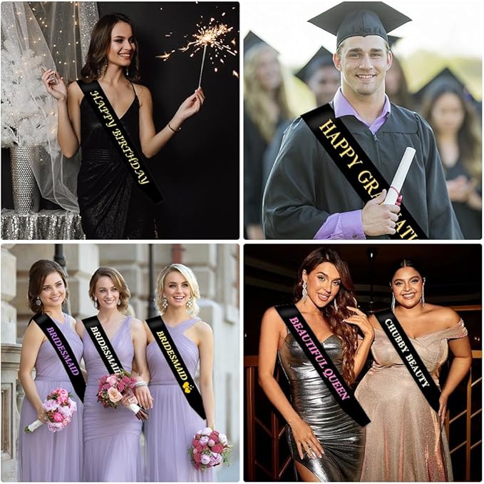 Blank Sash 16 PCS Sashes DIY Satin Sash Chair Sashes Scout Sash President Sash Senior Sash Scout Sash Wedding Party Sash