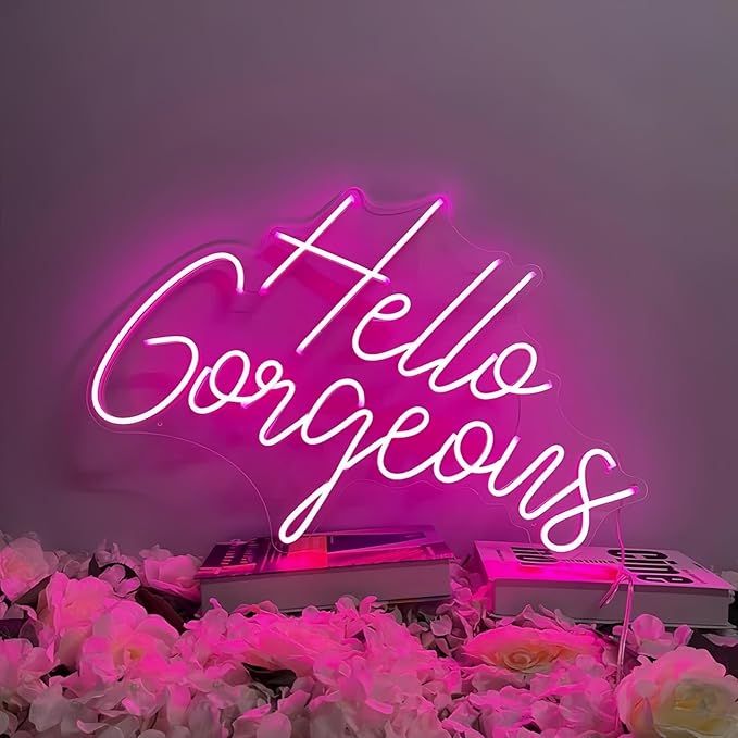 Lighted Neon Sign for Wall Decor, Pink USB Powered Acrylic, 17.7 x 11.8 Inches