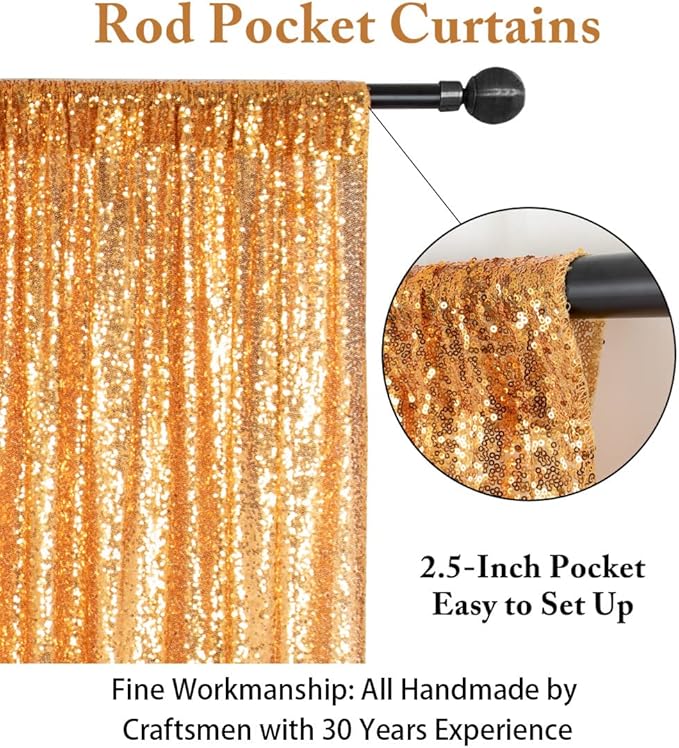 ShinyBeauty Gold Sequin-Backdrop-20FTx10FT Sequin Fabric Backdrop for Photoshoot Golden Wedding Drapes Heavy Duty Backdrops 10FT Glitter Happy Birthday Baby Shower Background