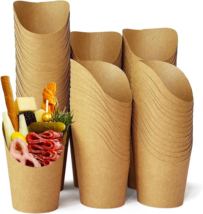 Cups for Fries and Snacks, 16oz Brown Kraft Paper, 100 Pack