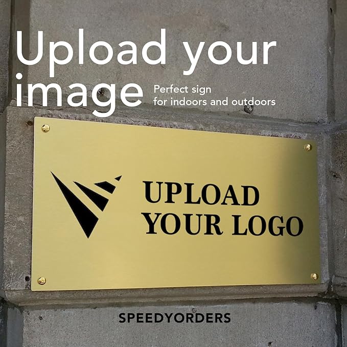 Custom Metal Signs, Personalized Aluminum, Customized Safety, Business Signs, Waterproof Outdoor, White Aluminum (Logo, 42x28 In)