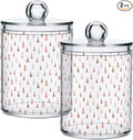 Gredecor 2 Pack Qtip Holder Clear Pastel Christmas Tree Pink Forest Apothecary Jars with Lids Acrylic Christmas Winter Bathroom Jars Vanity Canister Storage Organizer for Cotton Ball,Swabs,Pads,Floss