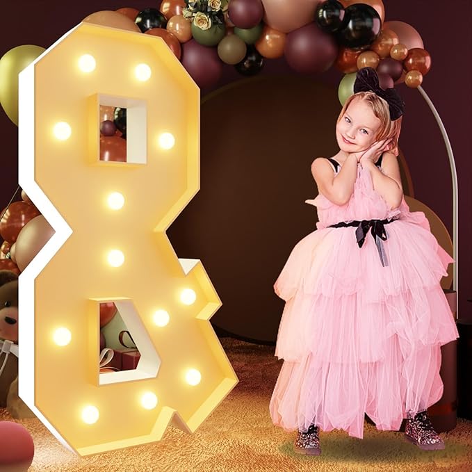 Party Marquee Letters, 4 FT Light Up Foam Board with Bulb String