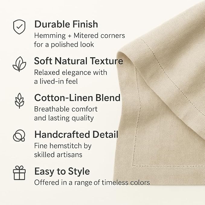Cotton Linen Table Runner 90 Inches Long – Motif Embroidery White Dining Table Runner for Spring, Summer, Wedding Decoration, Gift – Machine Washable Fabric