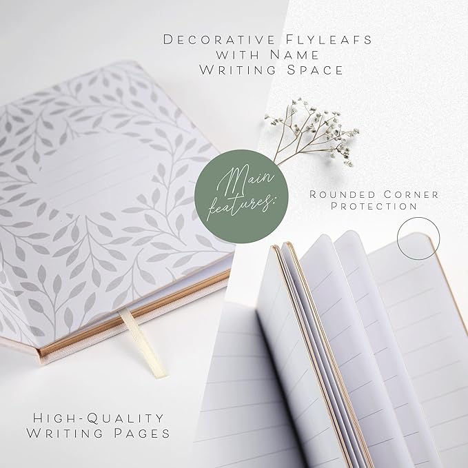 ARTESORI Vow Books His and Hers - Linen Wedding Vow Books Perfect as Bride & Groom Gifts, Wedding Registry Ideas - His & Hers Gifts Wedding Vow Book - Wedding Essentials & Accessories (Blush & Grey)