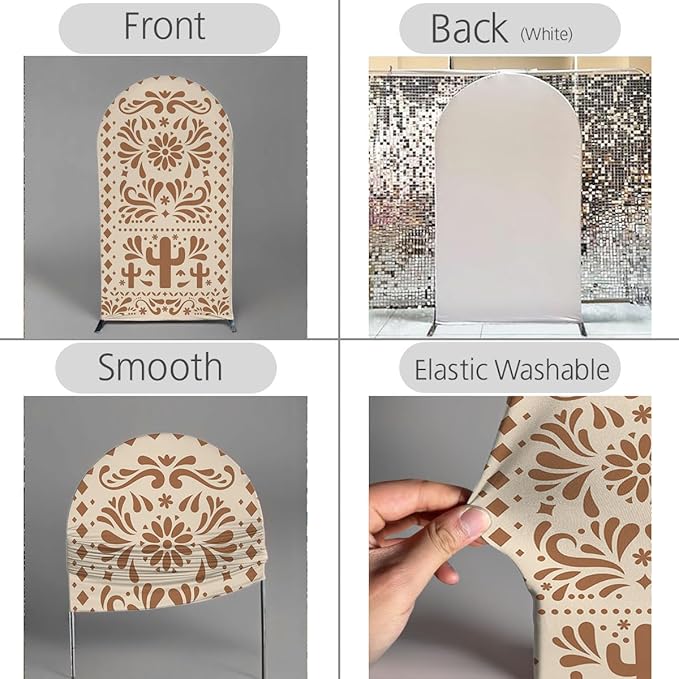 Mexico Theme Arch Stand Covers Fiesta Wedding Party Elastic Fabric Background Birthday Baptismx Baby Shower Decor Props (100x200cm(W40''H78''),G-3741)