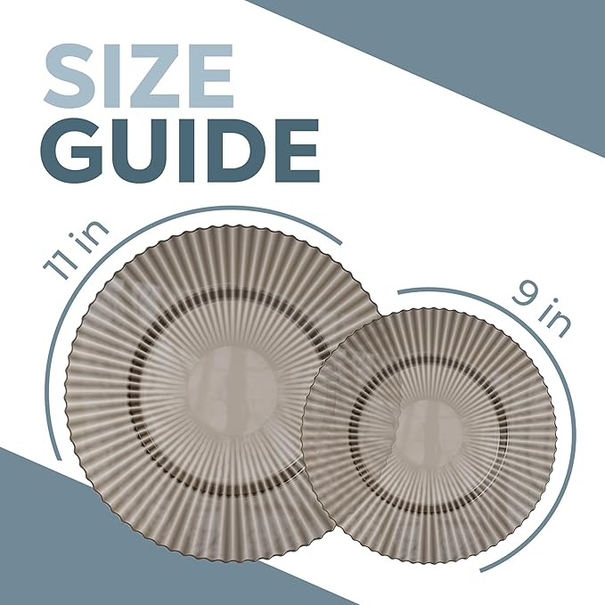 Disposable Plastic Party Plates, 80 Count with 9 and 11 Inch Sizes