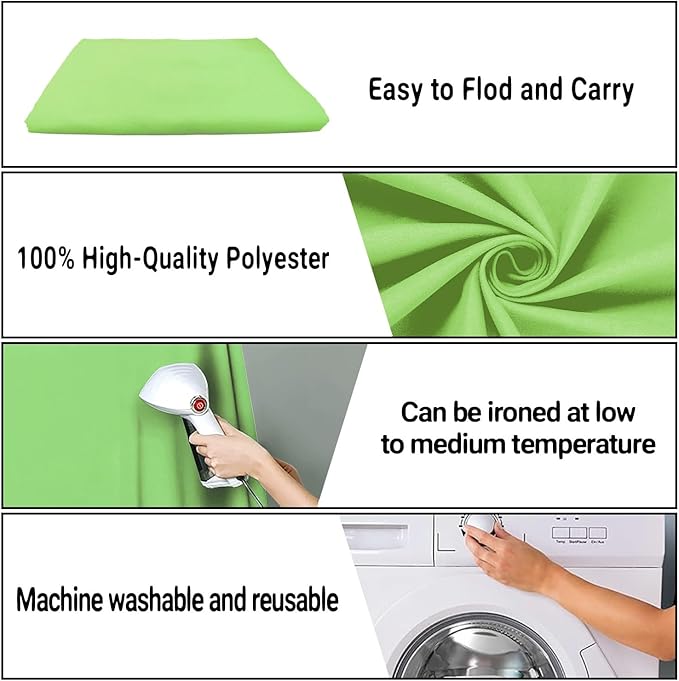 Light Green Backdrop for Photography 6x9ft Zoom Screen Meeting, Game Live Studio Shooting Props High Density Fabric