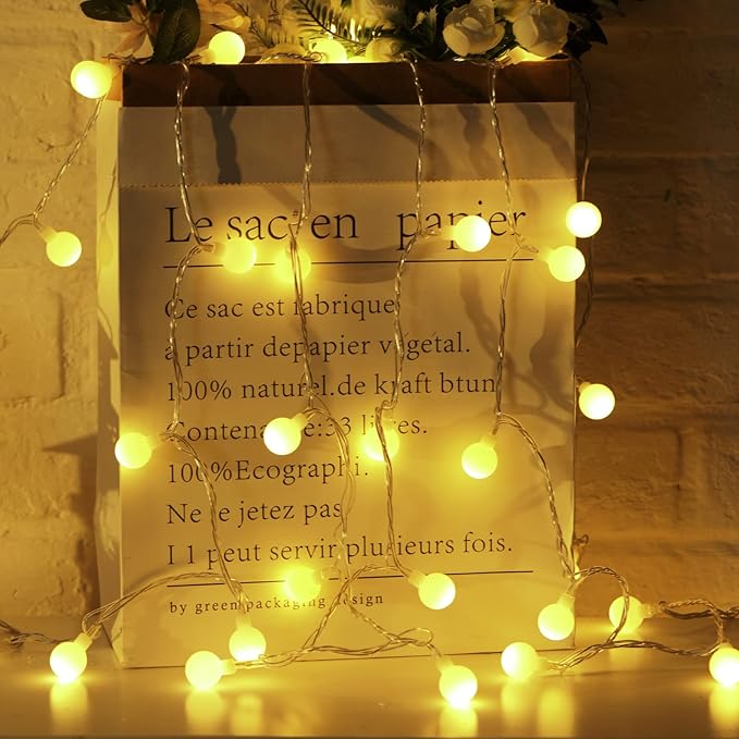 Indoor String Lights, 66 Ft Warm White Fairy Lights with 200 LEDs