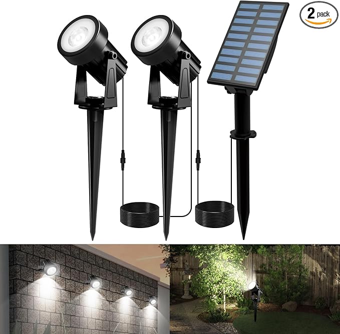 Solar Spotlights Outdoor White 6000K IP65 Waterproof 150 Lumen