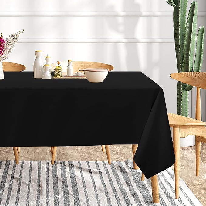 Tablecloths 8-Pack Black Polyester Rectangle Table Covers 60 x 120 Inch