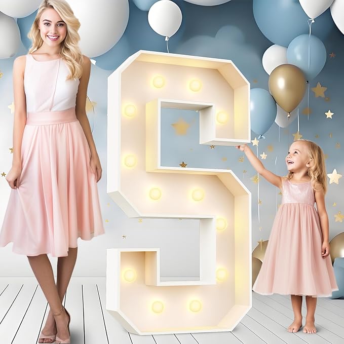 Decorative Sign Marquee Light Up Letters, 4 FT Foam Board Party Decor