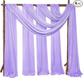 4 Panels Wedding Arch Draping Fabric 28" x 20 Ft Wedding Arch Drapes Chiffon Fabric Drape Sheer Backdrop Curtain for Weddings Party Ceremony Birthday Arbor Drapery Reception Ceiling Decor(Lavender)