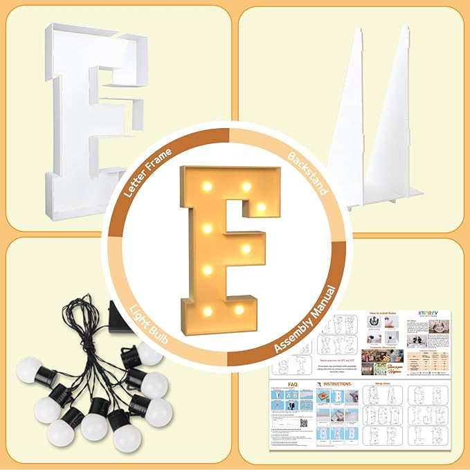 Party Supplies Light Up Marquee Letter F, 3 Ft Foam Board Sign