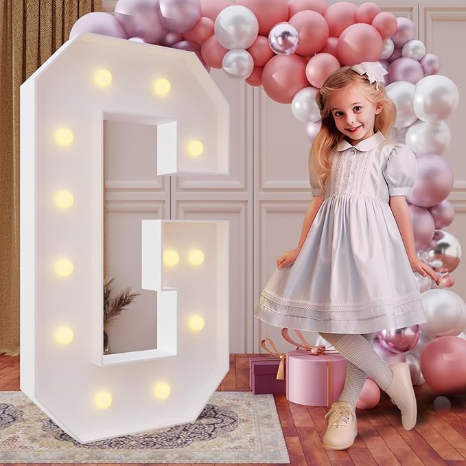 Party Supplies Light Up Letter G Marquee Sign, 4-Foot Foam Board Decor with Bulb String