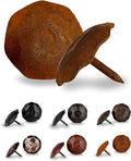 50 Pack 1.25" Round Head Iron Clavos Decorative Nails – Rusted – Handmade Rustic Round Fasteners for Farmhouse Shutters, Faux Wood Beams, Barn Doors, Shutters, Gates – Ornamental Wood Accent
