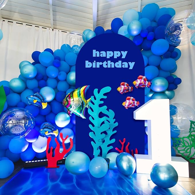 LEBENGURU Upgraded 6FT Wedding Arch Cover, Royal Blue Spandex Fitted Arch Backdrop Cover, Round Top Chiara Stand Covers for Birthday Party Baby Shower Banquet Balloon Décor
