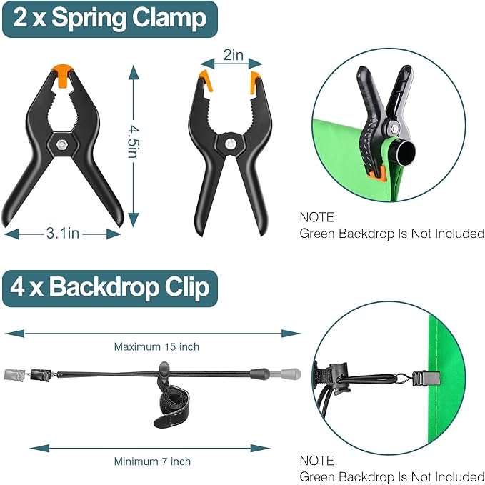 Backdrop Support Stand Kit, Black Aluminum, 3.4 to 10 Ft Adjustable