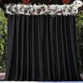 Joydeco Black Backdrop Curtain for Parties, Wrinkle Free Black Backdrop Drapes for Party Home Party, Curtains Backdrop 5ft x 8ft 2 Panels with Rod Pockets