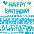 175Pcs DIY Glitter Customizable Banner Kit Happy Birthday Custom Letters Banner Happy New Year Personalized Banners Decor Christmas Baby Shower Birthday Party Decoration Supplies(Shiny Light Blue)
