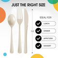 Plastic Cutlery Set 300 Pieces Ivory Forks Knives Spoons