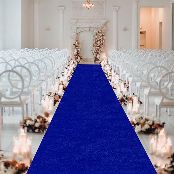 Aisle Runners 4 x 15 ft Blue Velvet Wedding Ceremony Carpet