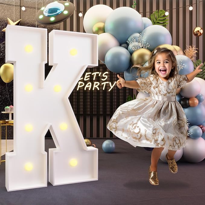 Party Supplies Light Up Marquee Letter K, 3 Foot Foam Board Sign