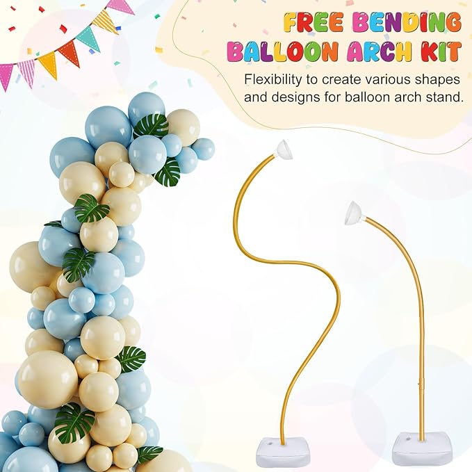 Balloon Arch Kit, Gold, 98-Inch Frame with 200+ LED Lighting Modes