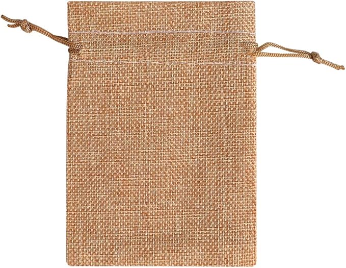 Gift Bags Burlap Drawstring Coffee 5 x 7 Inch, Pack of 50