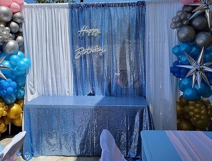 Backdrop Set, Baby Blue Sequin Shimmer, Pack of 2