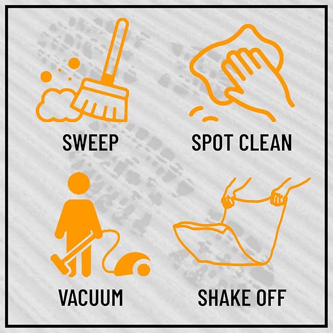 Ottomanson 2' x 12' Hallway Runner with Scraper Pile Extra Durable Non-Slip Rug Mat for Indoor & Outdoor Use - Ideal for Kitchen, Entryway, Patio & Garage - High-Traffic Carpet, Black