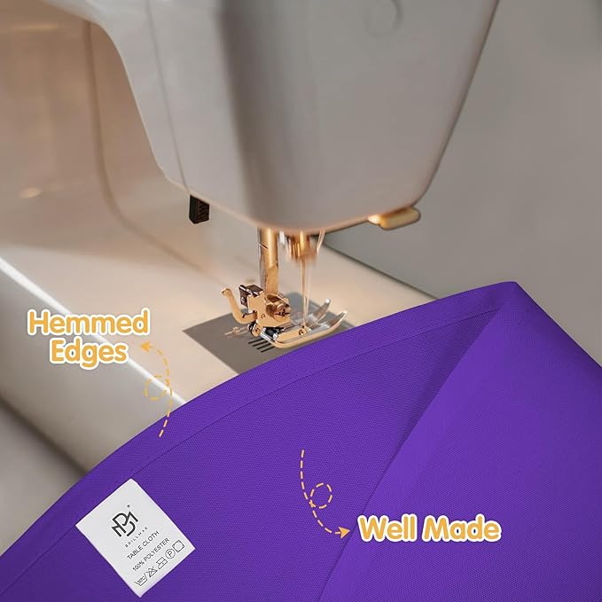 BRILLMAX 4 Pack Purple Round Tablecloths 108 Inch - Circle Bulk Linen Polyester Fabric Washable Table Cloth Cover for Wedding Reception Banquet Birthday Party Buffet Restaurant