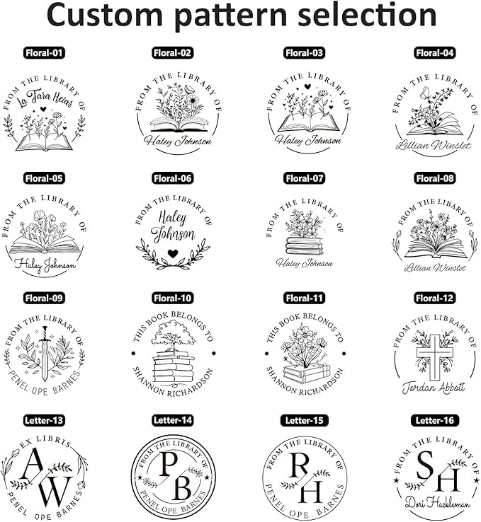 Personalized Book Embosser - Custom Library Stamp, Personal Gifts for Book Lovers, Readers, Teachers (BT-01)