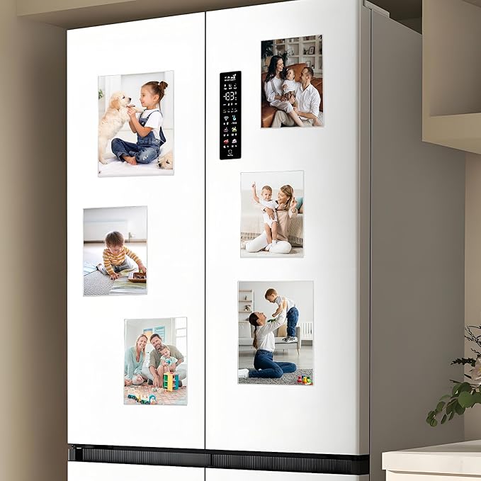 Magnetic Picture Frames for Refrigerator 4x6 Inch, Magnetic Photo Holders for Fridge, 8 Pack Acrylic Magnetic Picture Frame for Displaying Frames,Children Artworks