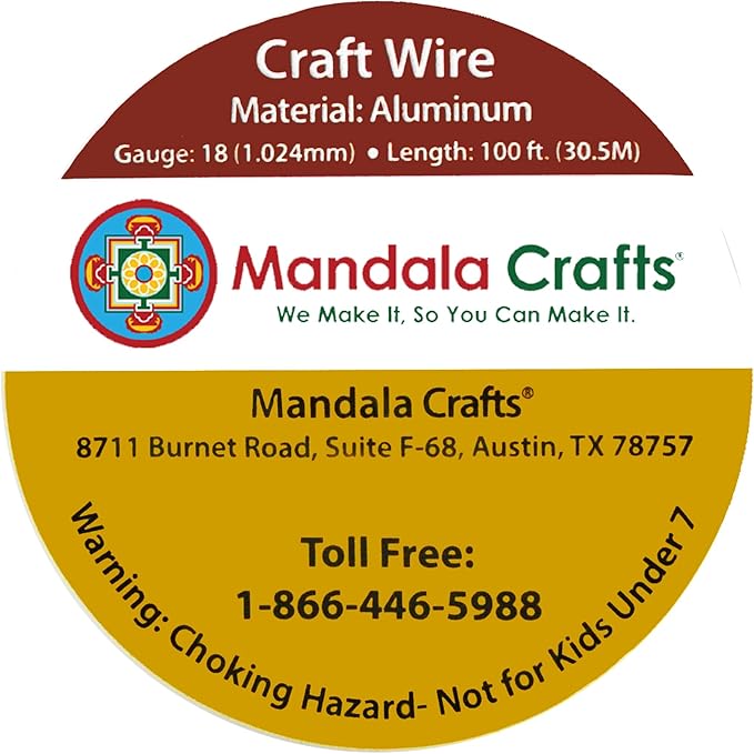 Mandala Crafts 18 Gauge Anodized Aluminum Craft Wire for Jewelry Making - 100 FT Colored Flexible Violet Wire - Bendable for Bonsai Armature Crafting Sculpting