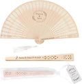 50 PCS Custom Fans Personalized Folding Fans for Line Dancing Wooden Hand Fan Wedding Favors Bulk Fans for Guests Party Event Use (Style09)