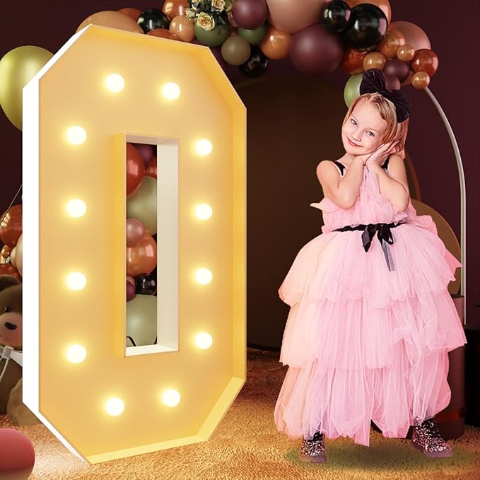 Event Party Supplies Marquee Light Up Letter O, 4 Ft Foam Board