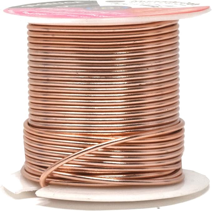 Mandala Crafts 14 Gauge Anodized Aluminum Craft Wire for Jewelry Making – 330 FT Colored Flexible Silver Copper Gold True Blue Purple Pink Wire - Bendable for Bonsai Armature Crafting Sculpting