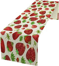 Strawberry Table Runner Spring Summer Fruit Wild Berry Forest Garden Dinner Runner for Girl Baby Shower Party Holiday Home Kitchen Dining Table Decor 13x70