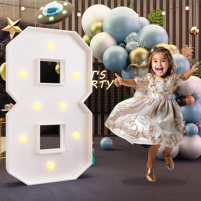 Party Supplies Light Up Marquee Number 8, 3-Foot Foam Board Decor