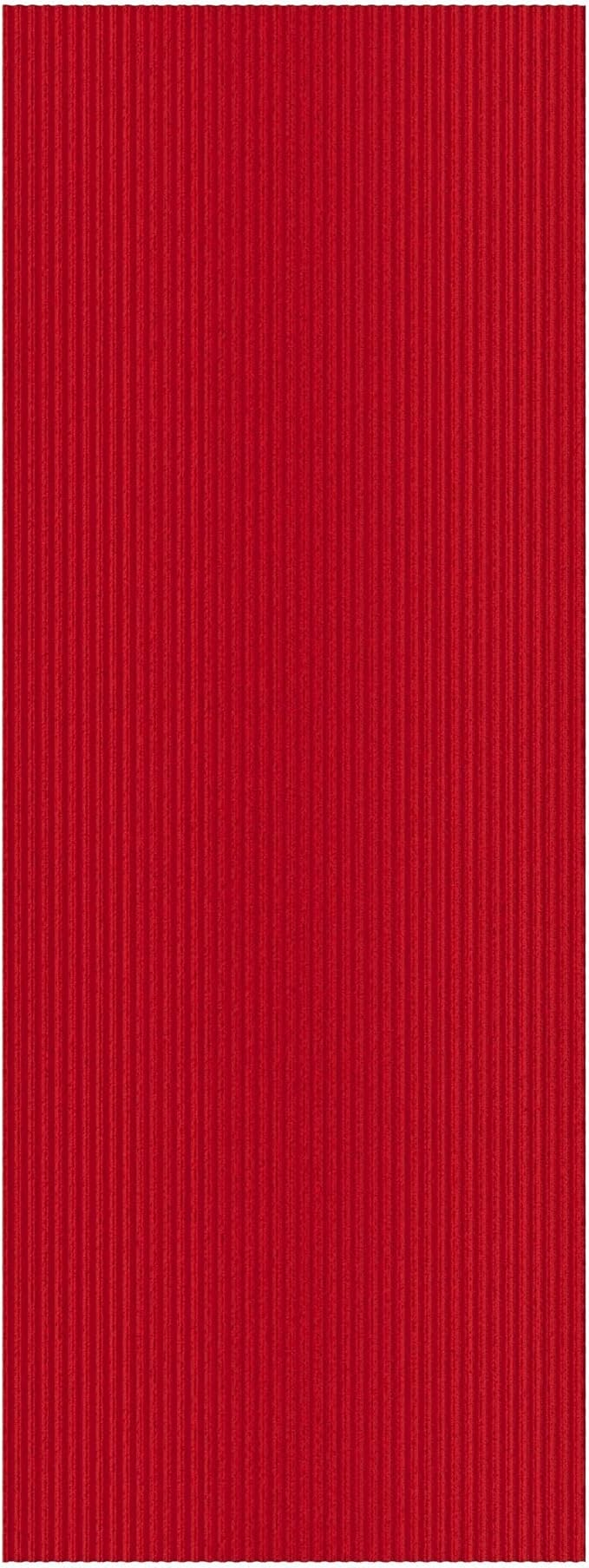 Ottomanson 3'11" x 5' Mud Mat Area Rug Scraper Carpet - Non-Slip, Dirt Trapping for Indoor & Outdoor Use - Ideal for Entryway, Garage, Kitchen, Patio & High-Traffic Areas, Red