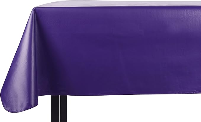 Tablecloths in Purple Vinyl, 60 x 120 Inch Rectangle, 6.0 Gauge