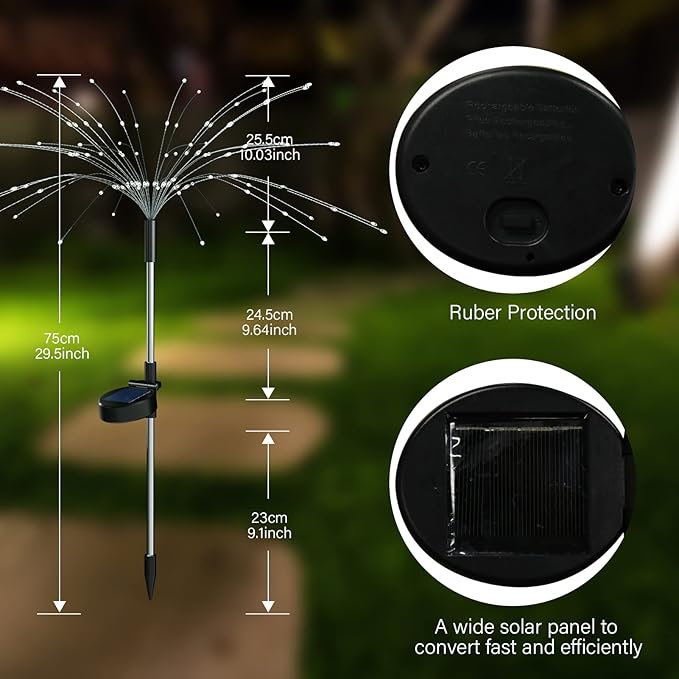 Solar String Lights 4 Pack with 120 LED Multicolor Waterproof Stakes